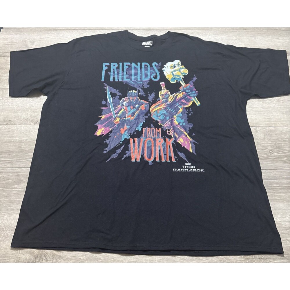NWOT Marvel Thor Ragnarok Friends From Work Black Short Sleeve T Shirt Men's 3XL
